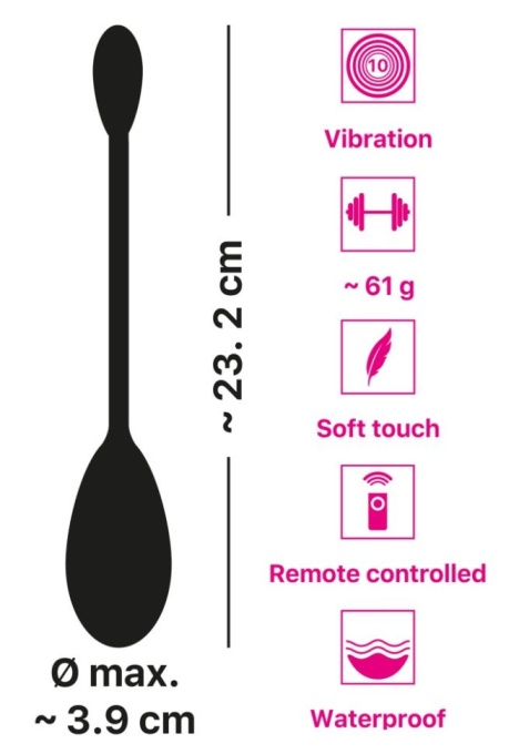 RC Single Vibrating Love Ball - cu telecomanda - Img 2