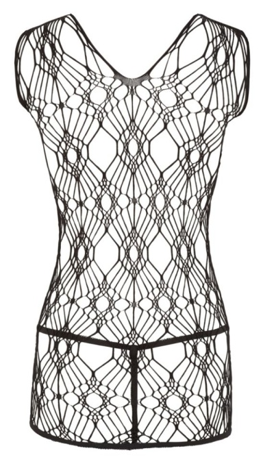 Rochie sexy din plasa tesuta grosier si chilotei asortati Dress Orion, black - S/L - Img 4