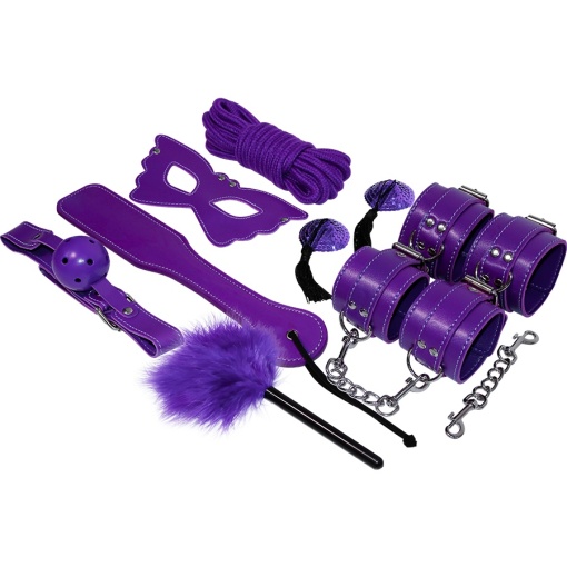 Set 8 piese BDSM Fetish Kit Mov - Img 2