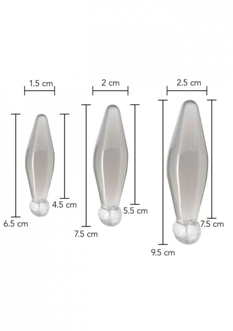 Set de 3 pluguri anale transparente Finger Rimmer 3pcs - Img 3