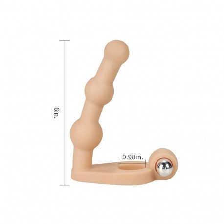 Stimulator anal foarte subtire, cu vibratii The Ultra Soft Bead (inserabil 14cm) - Img 2