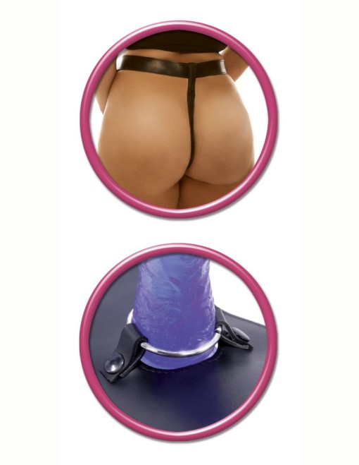 Strap-on format din slip harnes ajustabil + dildo din jelly de 20cm FF PLUS SIZE STRAP-ON - Img 2