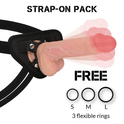 Strapon cu Dildo realistic cu rotatii si vibratii Rockarmy Hawk 22,0 cm x 20,0 cm (inserabil) x 4,6 cm - Img 4