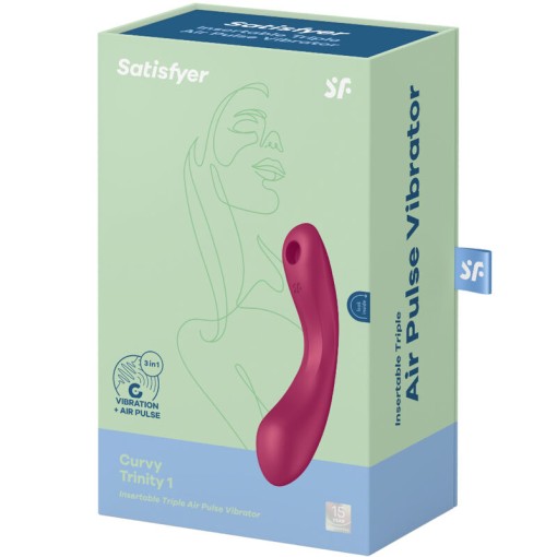 Vibrator 3 în 1 Satisfyer Curvy Trinity 1, red (17,5cm) - Img 7