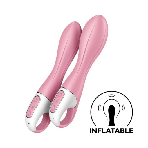 Vibrator anal cu 12 programe Air Pump Vibrator 2 light red (21cm) - Img 3