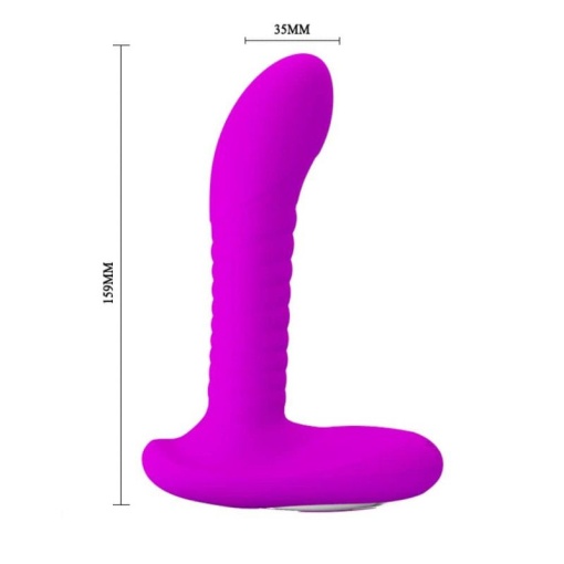 Vibrator anal din silicon Pretty Love Merlin Purple (15.9cm) - Img 3