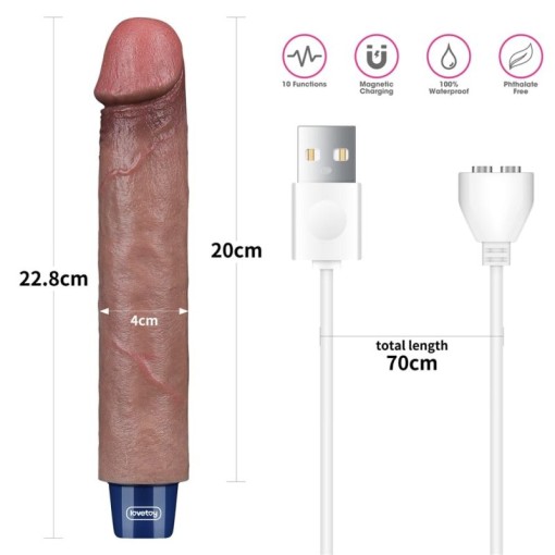 Vibrator clasic din silicon cu 10 moduri de vibratii puternice REAL SOFTEE Rechargeable (22.8cm) - Img 3