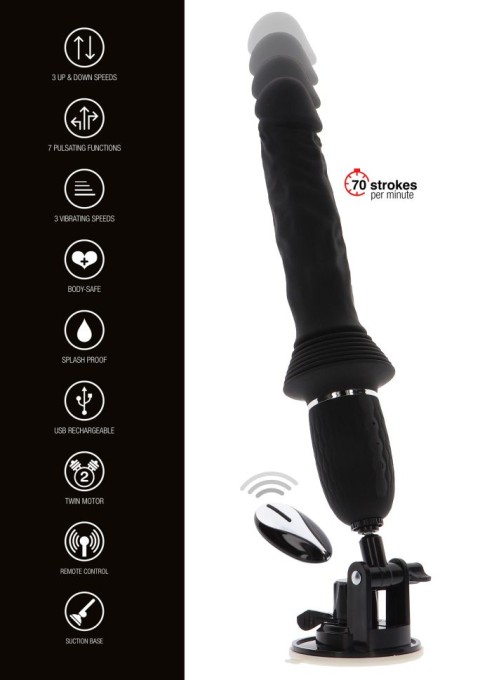 Vibrator cu acțiune de împingere cu telecomanda Magnum Opus Thruster Pro (30cm) - Img 3