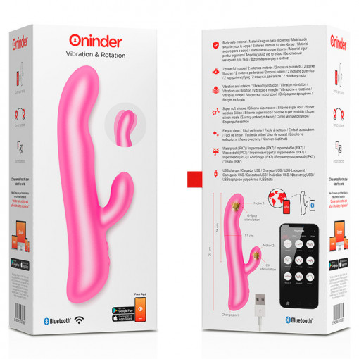 Vibrator cu vibrații și rotatii ONINDER - OSLO roz - Img 2