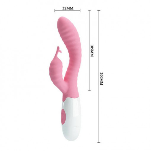 Vibrator din silicon cu 30 de functii de vibratie Pretty Love Pete Pink 20cm - Img 2