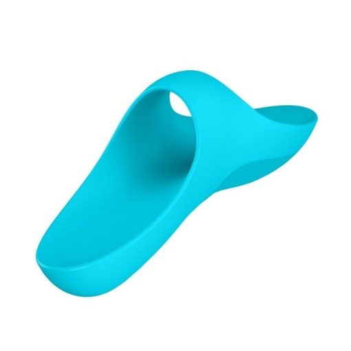 Vibrator din silicon SATISFYER Teaser light finger albastru 12.5cm - Reincarcabil - Img 4