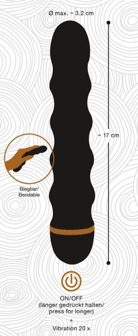 Vibrator flexibil cu textura moale Bendy Wavy Vibrator (17 cm) - Img 3