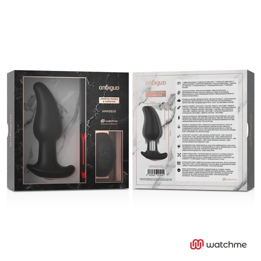 Vibrator plug anal cu vibratii si rotatii Anbiguo AMADEUS PEARLS Telecomandă de tip ceas WATCHME - Img 6