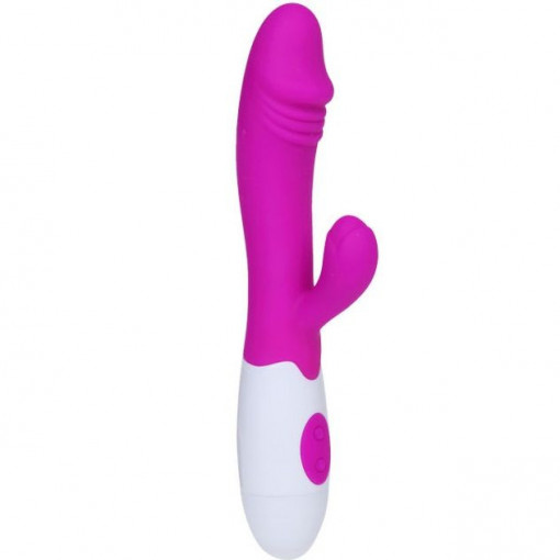 Vibrator rabbit cu dubla stimulare, din silicon Vibrator Pretty Love Snappy 19.5cm - Img 2