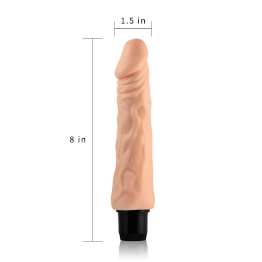 Vibrator realist din material cyberskin Real Feel Cyberskin Vibrator 20cm (inserabil 17cm) - Img 2
