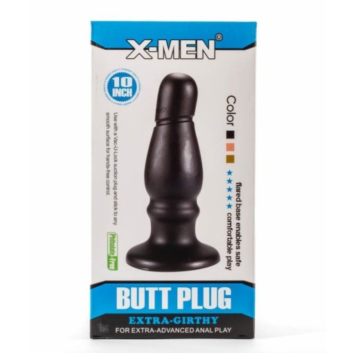 X-Men 10" Extra Girthy Butt Plug Black VII (22.3cm) - Img 3