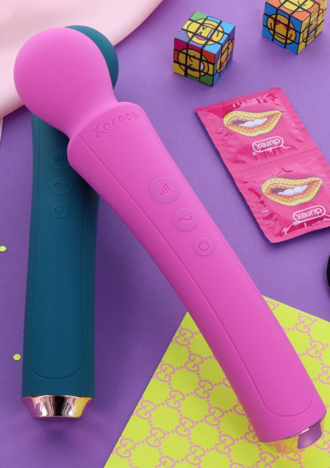 Aparat masaj vibrator wand The Curved Wand, Fuchsia (27 cm) - Img 6