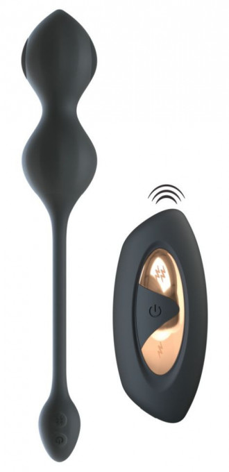 Bile vaginale cu telcomanda si electrostimulare RC Vibrating E-Stim Love Balls ( 20 cm) - Img 6