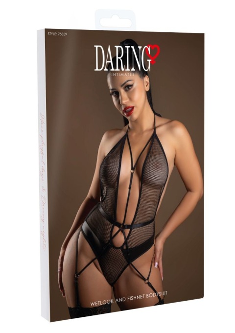 Body cu o tesatura de plasa Wetlook and Fishnet Bodysuit, Daring Intimates - S/M - Img 2