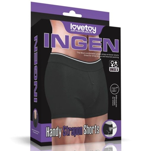 Boxeri unisex din bumbac, cu insertie pentru dildo sau strap-on - XS/S - Img 2