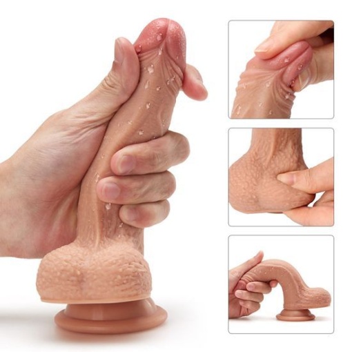 Dildo 8 inchi Dual-layered Silicone 20cm - Img 3