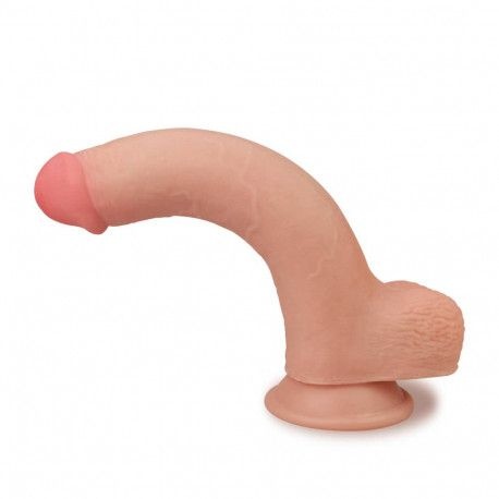 Dildo din material realist cu 2 straturi Dildo Bendable SkinLike Soft Cock 20cm - Img 4