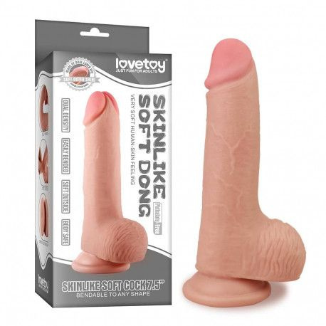 Dildo din material realist cu 2 straturi Skinlike Soft Cock 19cm - Img 2