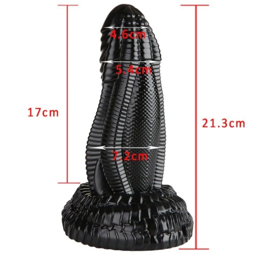 Dildo flexibil de inalta calitate, cu forma unica X-Men 8.3" Super Sized Dildo PVC Black (21cm) - Img 2