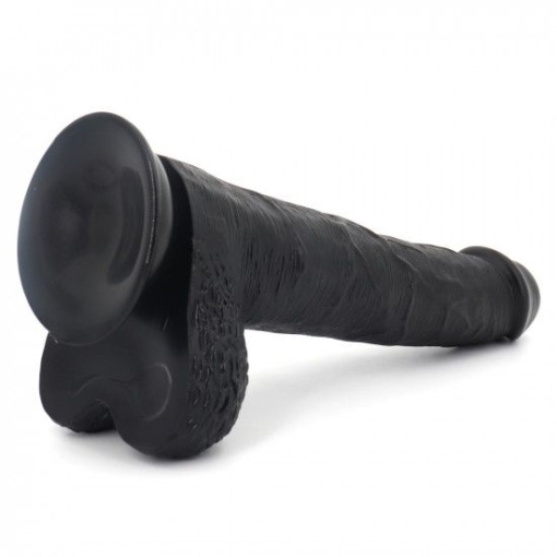Dildo gigant prevazut cu testicule si ventuza de fixare X-MEN Geoff 11.9" Cock Black (30 x 5.5cm) - Img 4