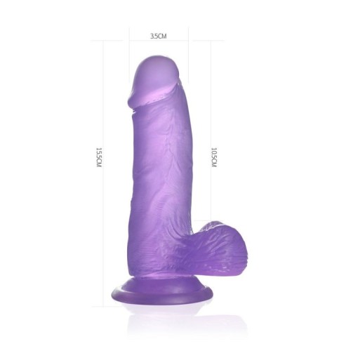 Dildo jelly mic realist  cu ventuza 6" Jelly Studs Crystal Dildo Small - Purple