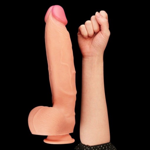 Dildo realist cu două straturi de silicon  Dildo 12 Dual Layered Platinum Silicone Cock 1- 30.5cm x 5.8cm