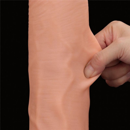 Dildo realist gigantic cu doua straturi, cu piele exterioara moale 14'' King Sized Sliding Skin Dual Layer Dong (36cm) - Img 5