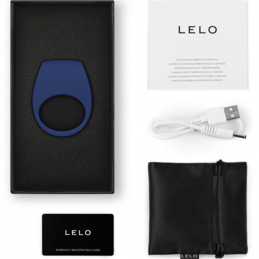 Inel penis inteligent cu vibratii LELO - TOR 3 Azul compatibil cu aplicatia LELO - Img 3