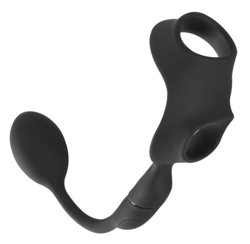 Inel penis si dop anal cu vibratii si telecomanda Cock Ring with Remote Control Butt Plug - Img 6