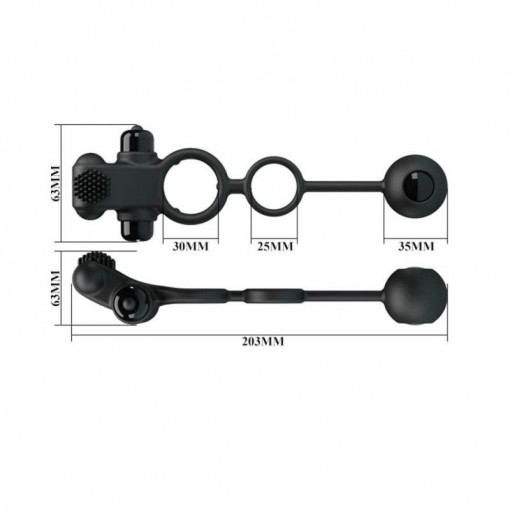 Inel pentru penis cu stimulator clitoridian cu vibratii Pretty Love Vibration Penis Sleeve IV - Img 3