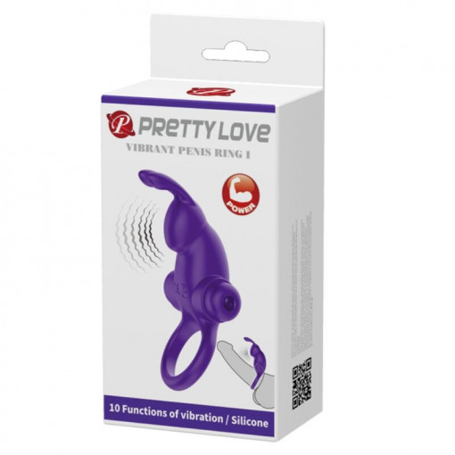 Inel vibrator pentru penis Pretty Love Vibro Penis Ring Rabbit I Blue - Img 3