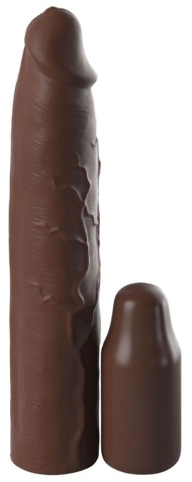 Manson prelungitor elastic din silicon moale pentru penis 3" Silicone X-tension Dark (22,9 cm) - Img 3