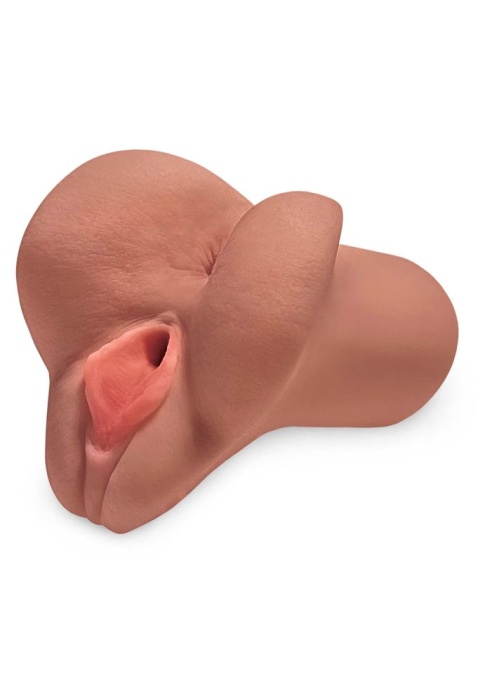 Masturbator sub forma de vagin si de anus Pick Your Pleasure Stroker, Caramel skin - Img 3