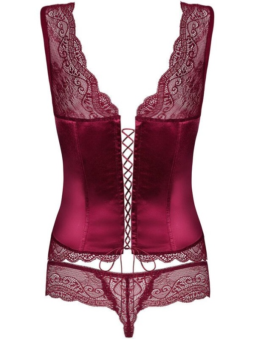 Miamor Corset &amp; thong, Obsessive, ruby - L/XL - Img 3