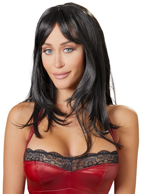 Mid-length wig, black (50 cm) - Img 3