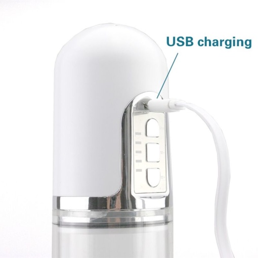 Pompa pentru penis silentioasa, cu vibratii X-MEN Electric Penis Pump White USB Rechargeable - Img 2