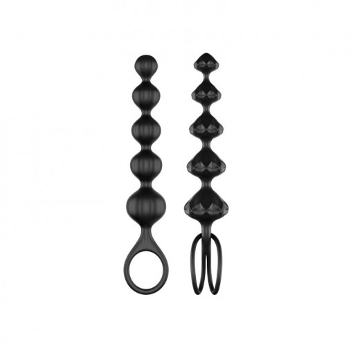 Set de 2 bile anale flexibile, cu texturi variate din silicon Satisfyer Love Beads Black - Img 4