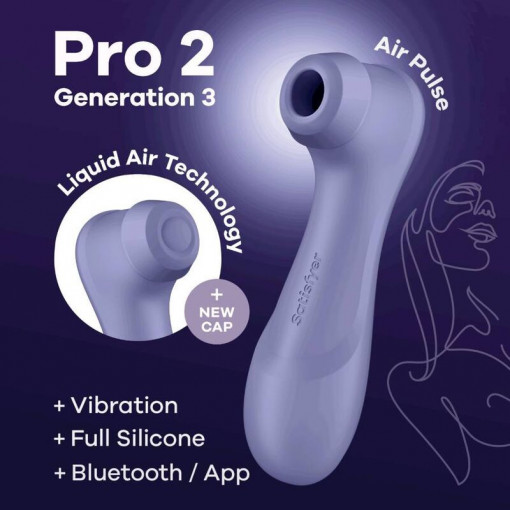 Stimulator Clitoris Satisfyer Pro 2 Generation 3 with Liquid Air lilac Bluetooth/App - Img 5