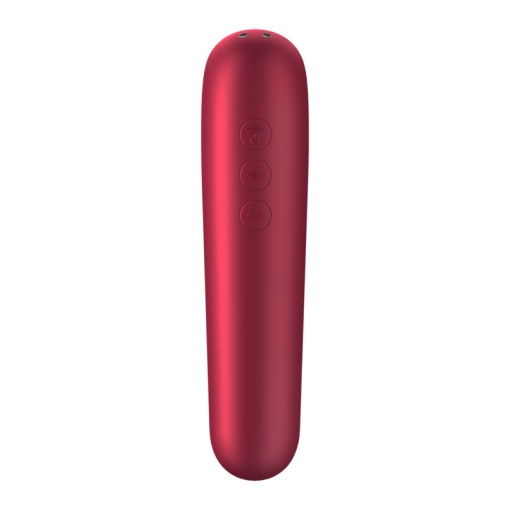 Stimulator clitoris si vibrator punct G inteligent SATISFYER Dual Red - Vibratii + Unde Presiune - Img 3