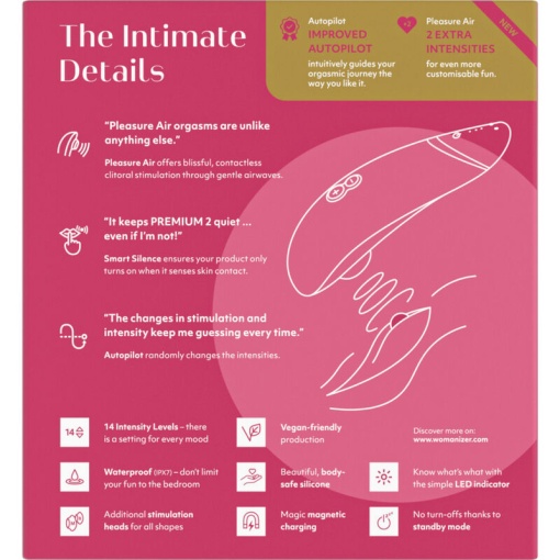 Stimulator Clitoris Womanizer Premium 2 RASPBERRY - Img 6