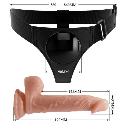 Strap-on cu dildo pentru femei Pretty Love Kevin Harness Briefs - Img 3