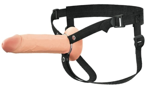 Strap-on cu extensie penis Hollow Silicone Strap-on 21.6cm - Img 2
