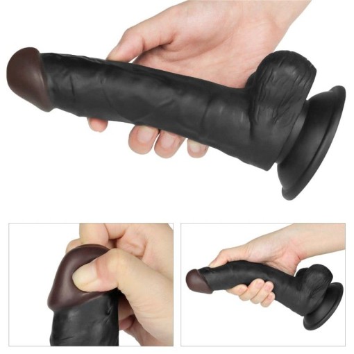 Strap-on cu ham si curea reglabile, prevazut cu dildo realist de 19cm - Img 4
