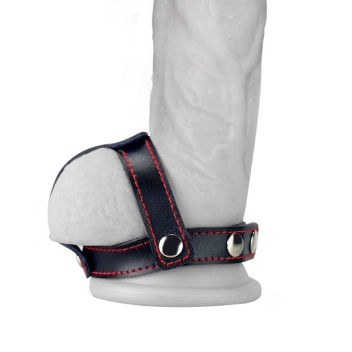 TSTYLE LEATHER COCKRING WITH BALL DIVIDER - Img 2