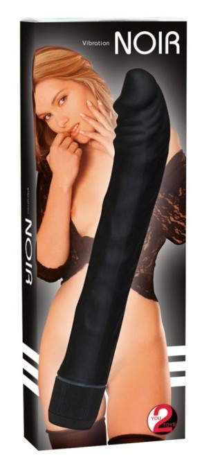 Vibrator clasic negru, usor nervurat si curbat Rouge &amp; Noir (19 cm) - Img 2
